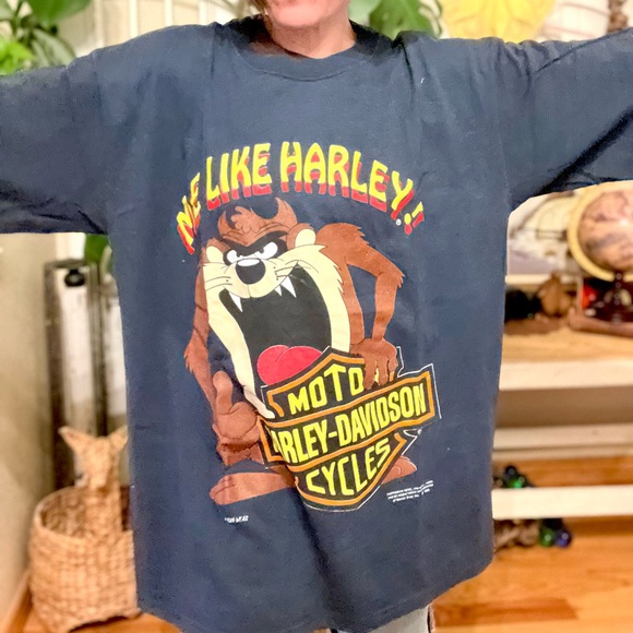 vintage 1992 Harley-Davidson x Looney Tunes "Rock 'N Roll" Taz t-shirt - Picture 6 of 9